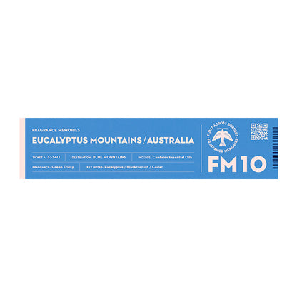 FRAGRANCE MEMORIES - FM 10 Eucalyptus Mountains / Australia 15 sticks (min. multiple of 6)