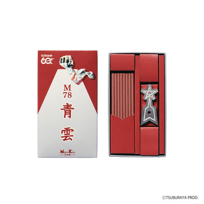 Ultraman M-78 collectible matchbox set shown with its retail box on the left and the opened matchbox on the right, both in red and white with silver Ultraman graphics, on a white background.