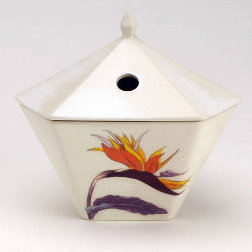 YUKARI INCENSE BURNER - A Bird of Paradise Flower / White