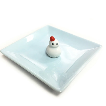 KAWAII COLLECTION: Snowman Holder w/Blue Plate