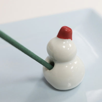 KAWAII COLLECTION: Snowman Holder w/Blue Plate