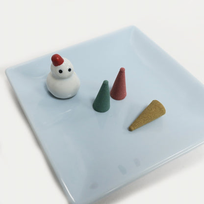 KAWAII COLLECTION: Snowman Holder w/Blue Plate