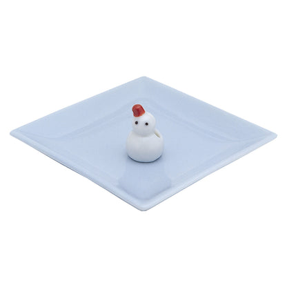 KAWAII COLLECTION: Snowman Holder w/Blue Plate