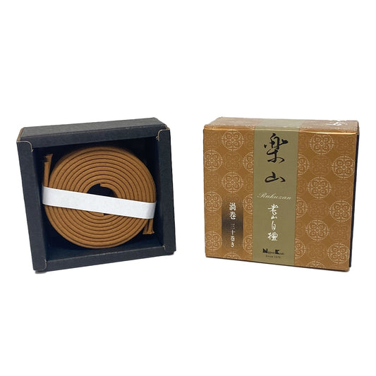 RAKUZAN - Rouzan Byakudan (Rouzan Sandalwood) 30 coils (multiples of 5)