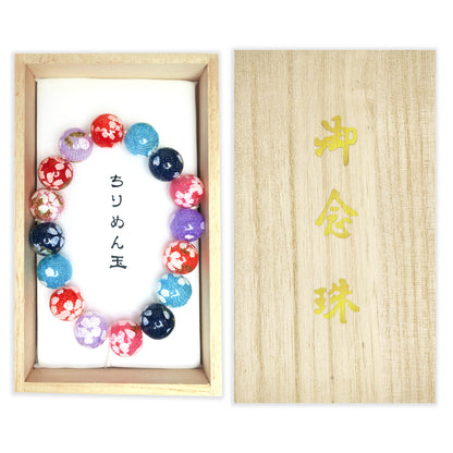 JUZU Bead Bracelet - Kyoto Chirimen Japanese Kimono