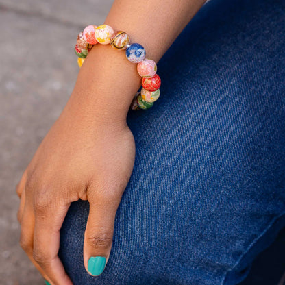 JUZU Bead Bracelet - Kyoto Chirimen Japanese Kimono