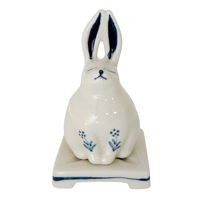 CERAMIC INCENSE BURNER - Rabbit (White Finish)